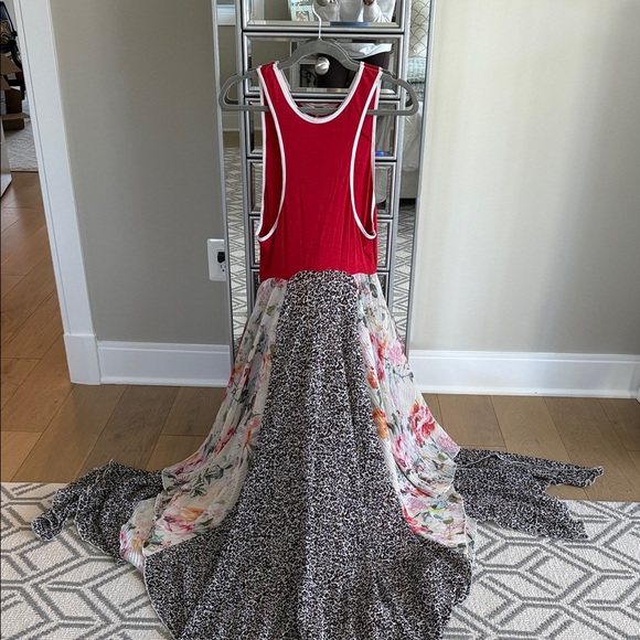 Free People Beach Bum Hawaii Maxi Dress Women SZ-Small Sleeveless Floral Cheetah - Picture 7 of 9